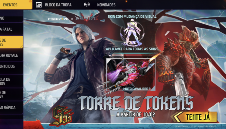 free fire torre de tokens 