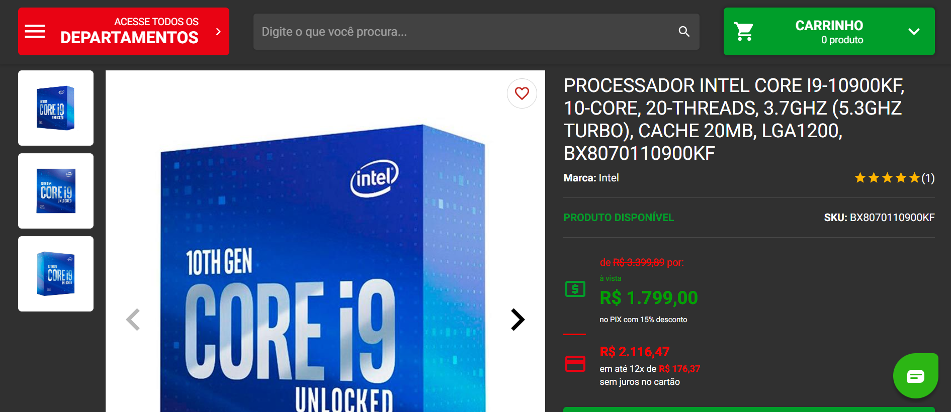 Intel Core i9 10900KF 