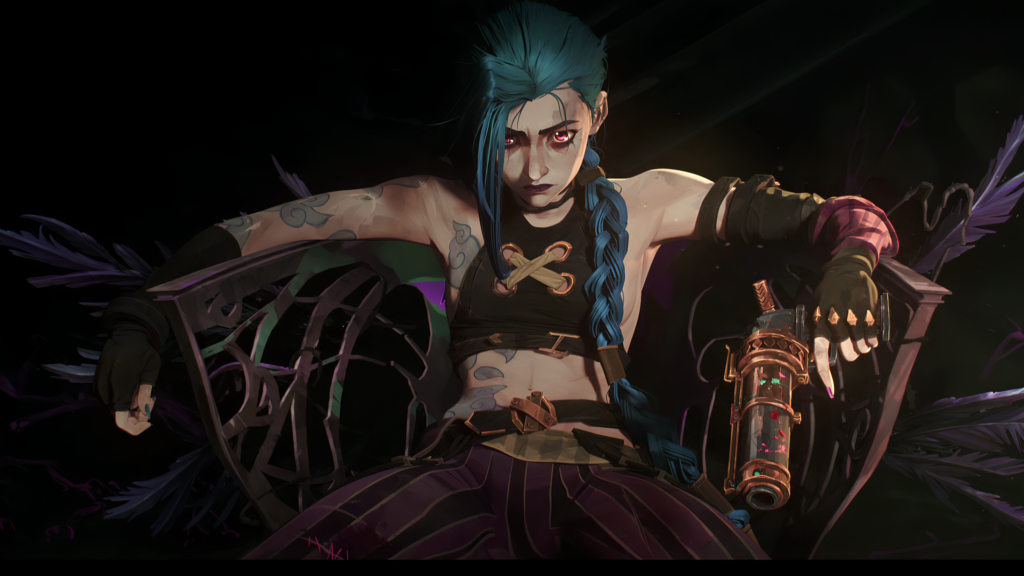 Jinx sentada