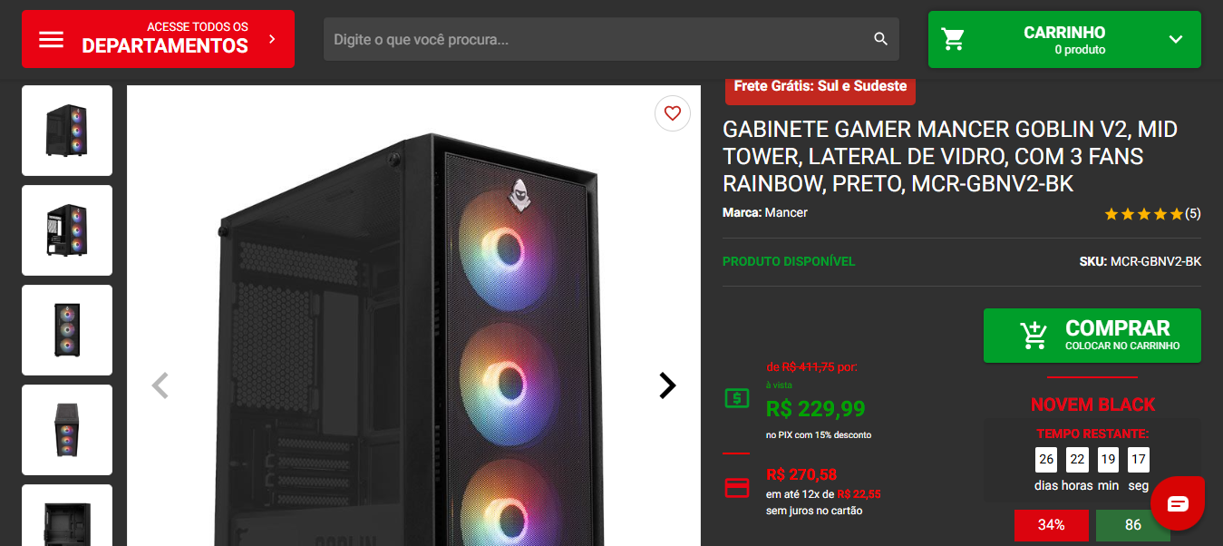 Gabinete gamer