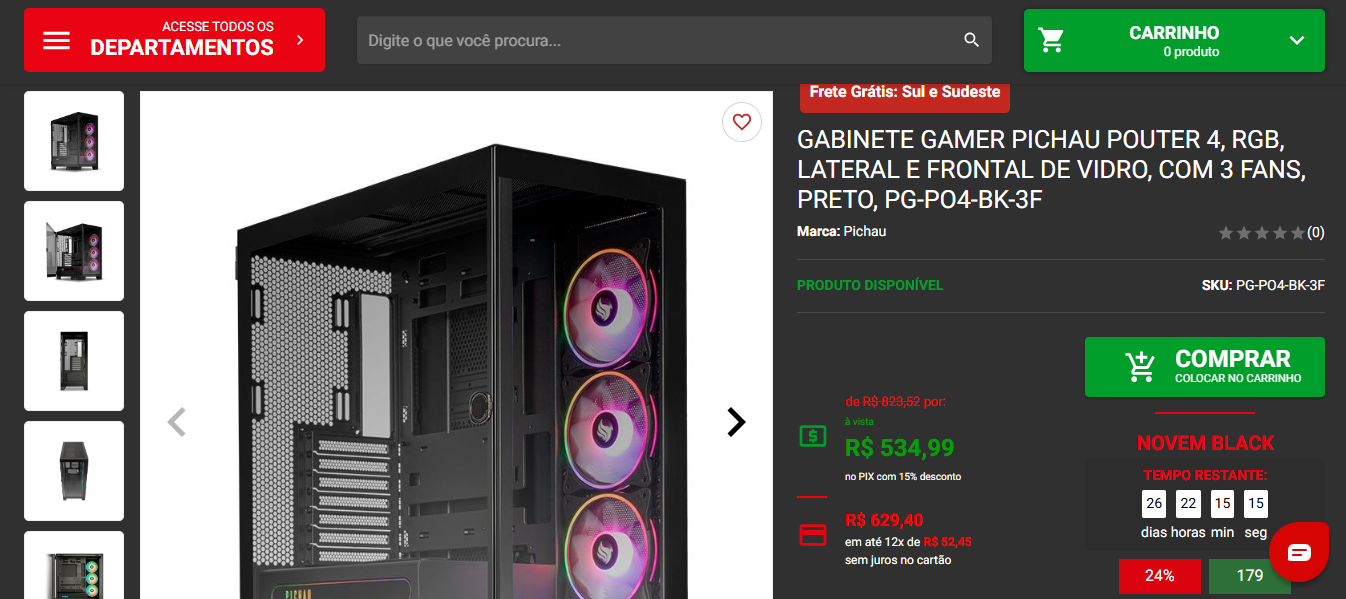 Gabinete gamer