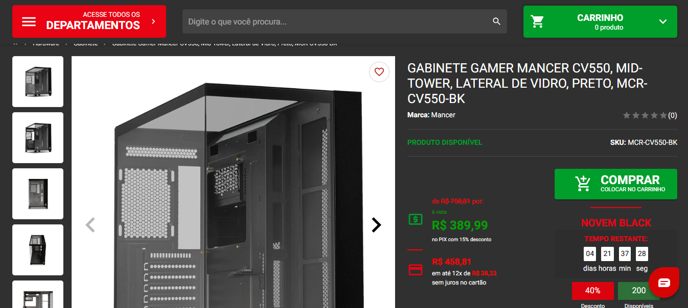 Gabinete gamer