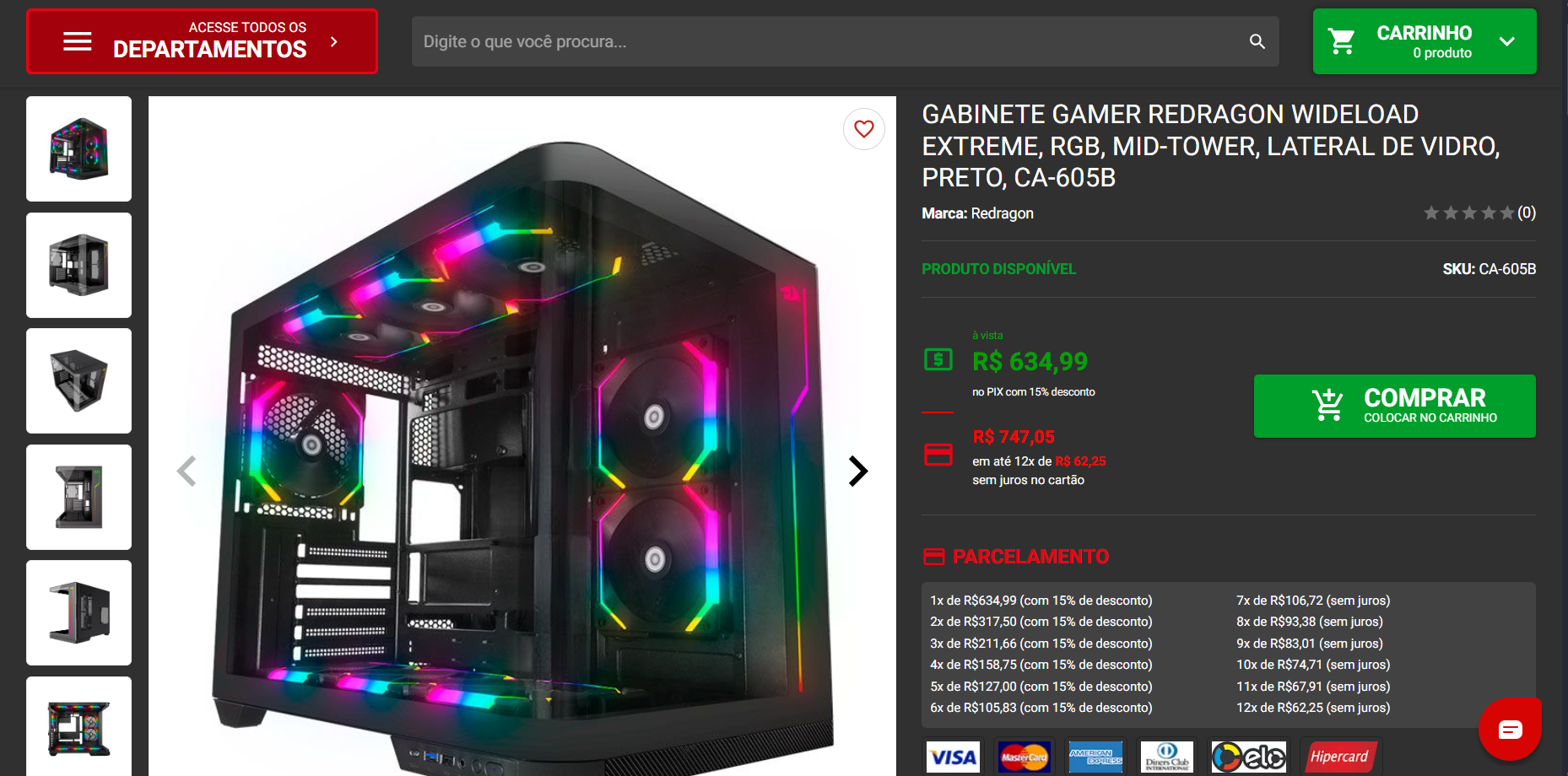 Gabinete gamer