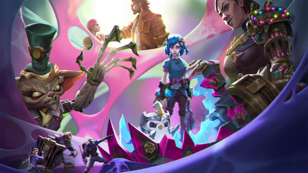 imagem comemorativa do conjunto de Arcane no TFT