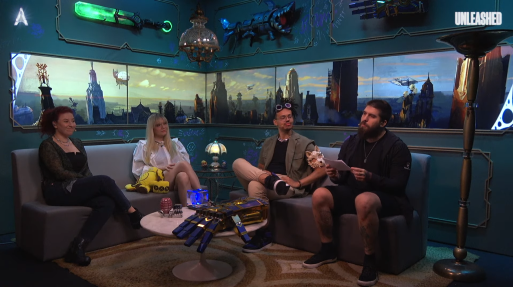 Fogueta, Rakin, Sabrinoca e Guto no programa Arcane Unleashed